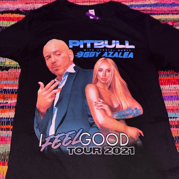 Pitbull and Iggy Azalia tour tee Size M color Black with graphics on each side. - Picture 1 of 5